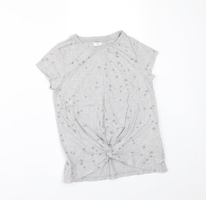 NEXT Girls Grey Geometric  Basic T-Shirt Size 9 Years