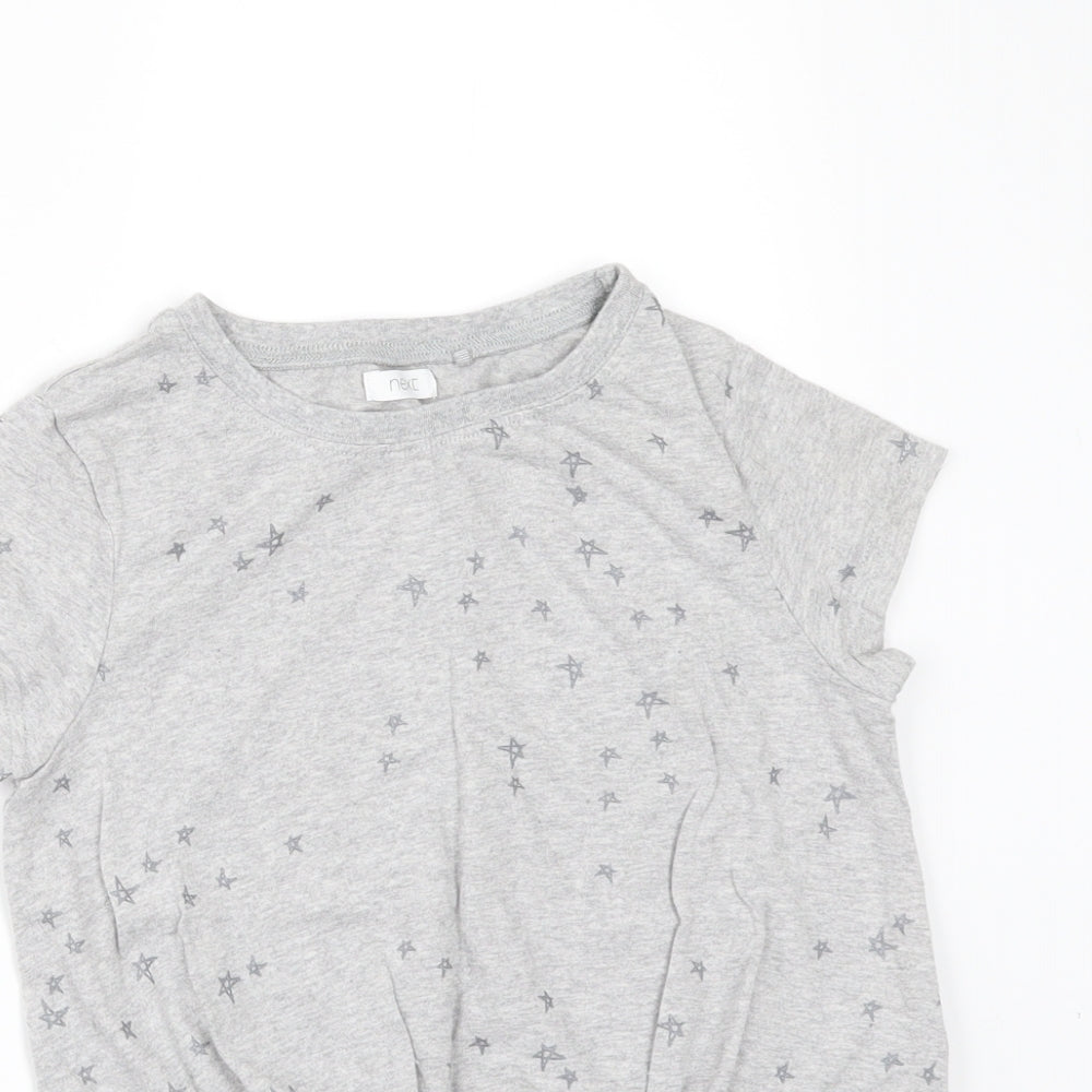 NEXT Girls Grey Geometric  Basic T-Shirt Size 9 Years
