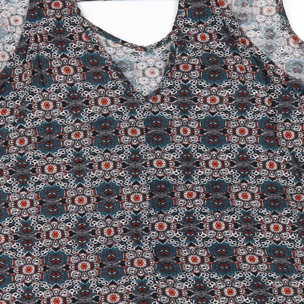 Primark Womens Green Geometric  Camisole T-Shirt Size 14
