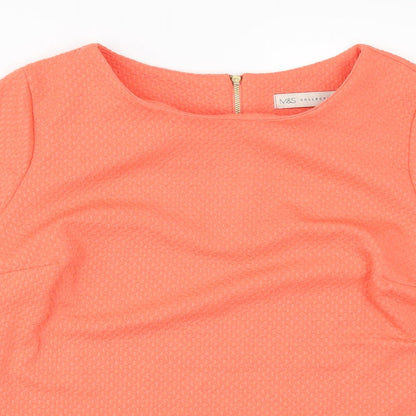Womens UK Size 12 Marks and Spencer Orange Basic T-Shirt