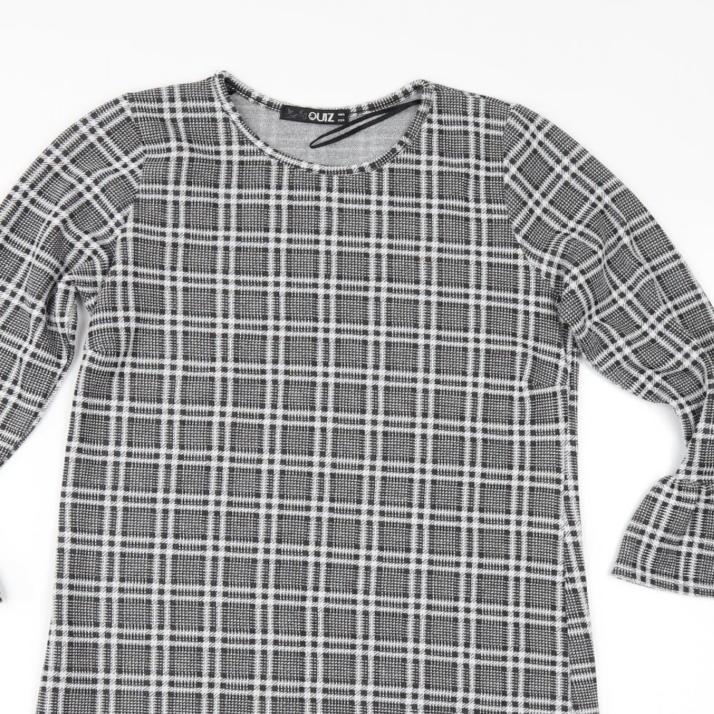 Quiz Womens Black Check  Mini  Size 6