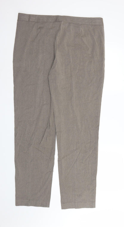 Womens UK Size 18 Marks and Spencer Regular Fit Dress Pants Brown Trousers