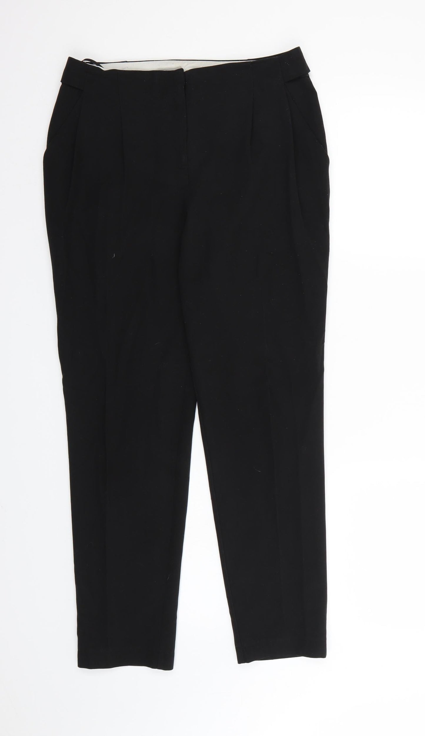 Womens UK Size 8 Preworn Regular Fit Dress Pants Black Trousers