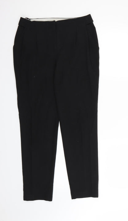 Womens UK Size 8 Preworn Regular Fit Dress Pants Black Trousers