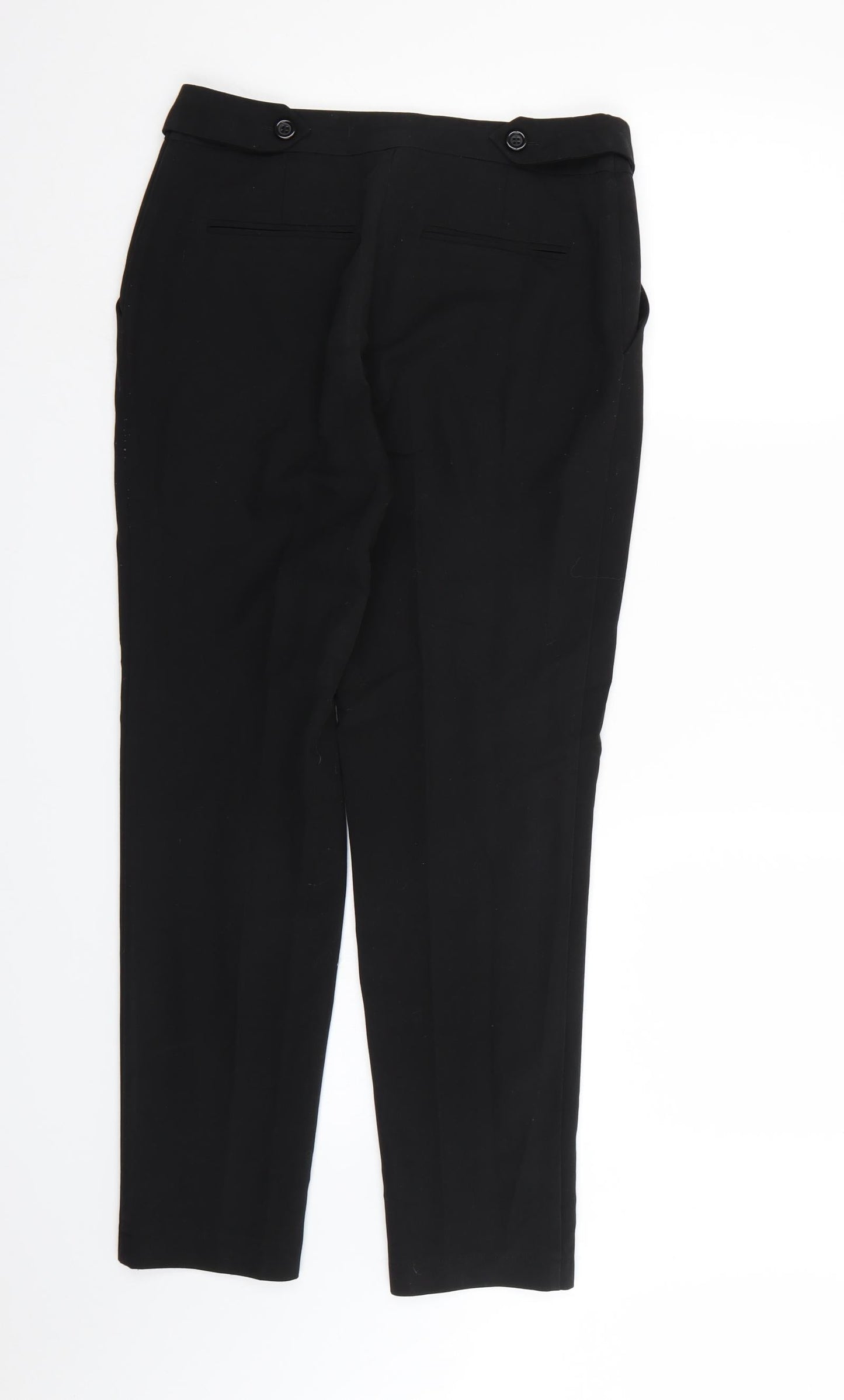 Womens UK Size 8 Preworn Regular Fit Dress Pants Black Trousers