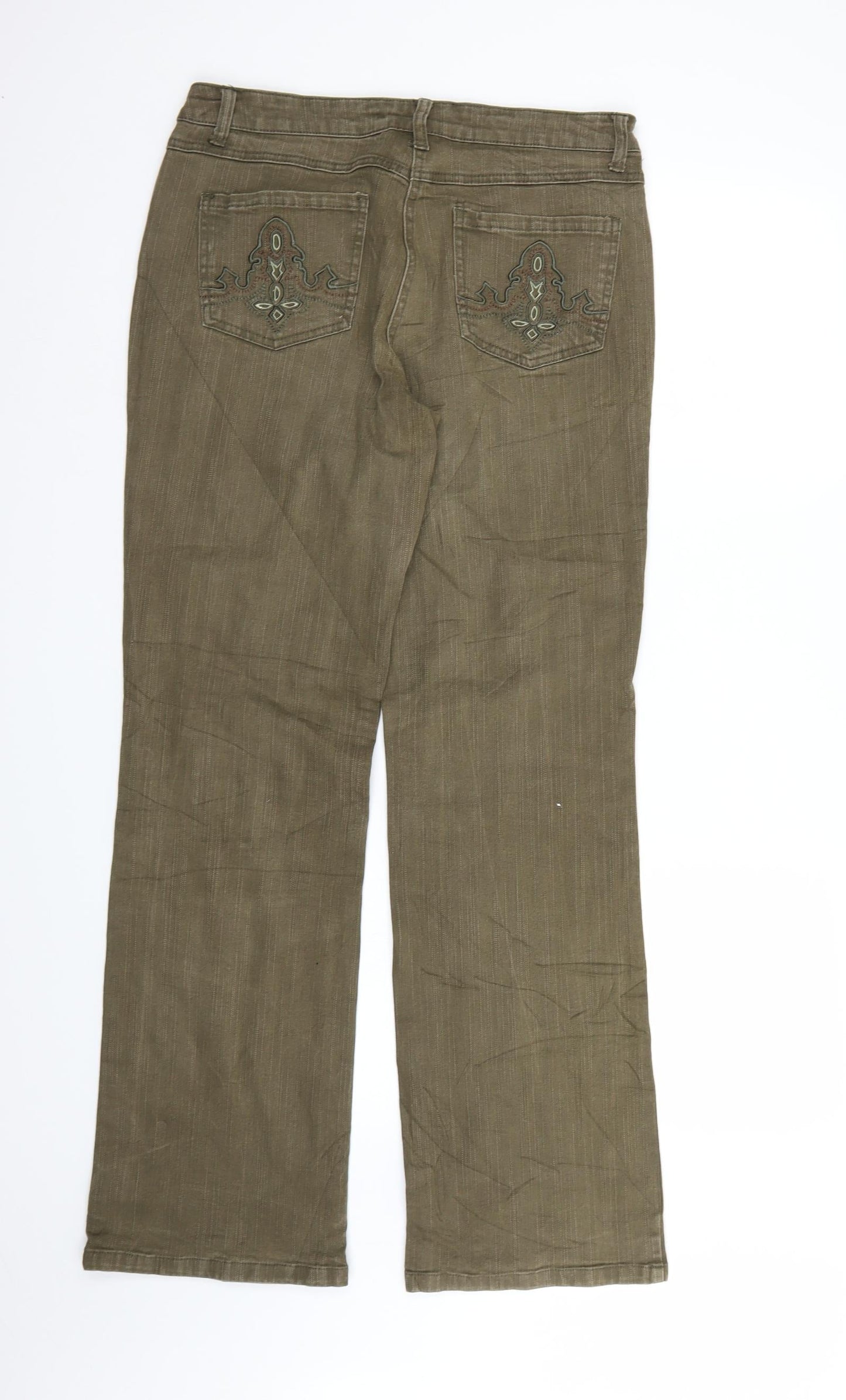 Vunic Womens Green  Denim Bootcut Jeans Size 32 L32 in