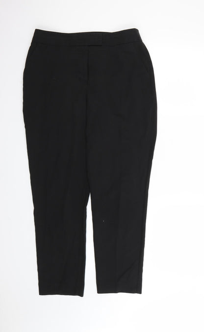 Womens UK Size 12 Warehouse Regular Fit Dress Pants Black Trousers