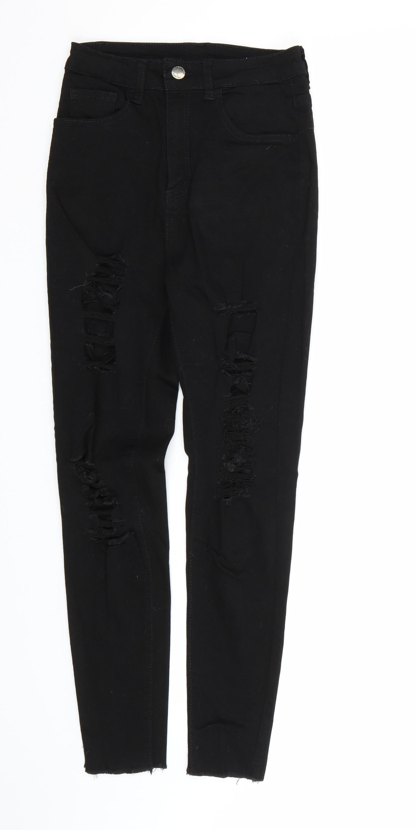 Womens UK Size M SHIEN Regular Fit Skinny Black Jeans