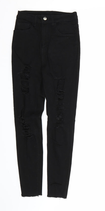 Womens UK Size M SHIEN Regular Fit Skinny Black Jeans