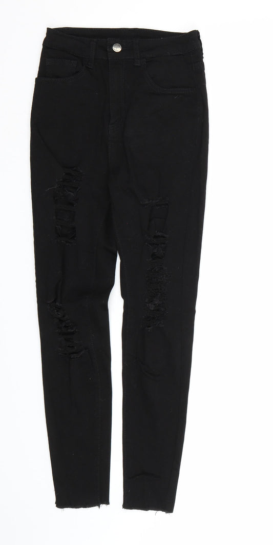 Womens UK Size M SHIEN Regular Fit Skinny Black Jeans