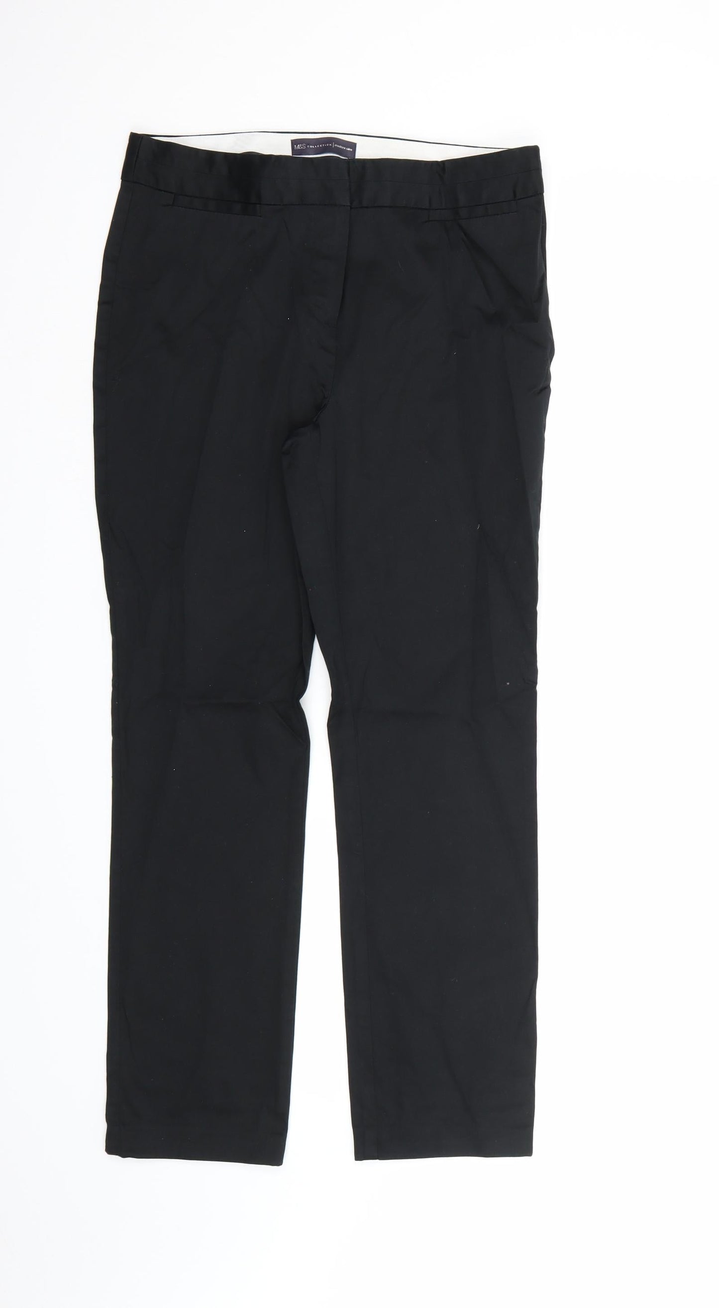 Womens UK Size 10 Marks and Spencer Regular Fit Dress Pants Black Trousers