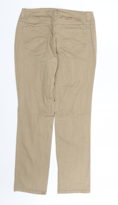 Cecilia Classics Womens Brown   Chino Trousers Size 12 L31 in