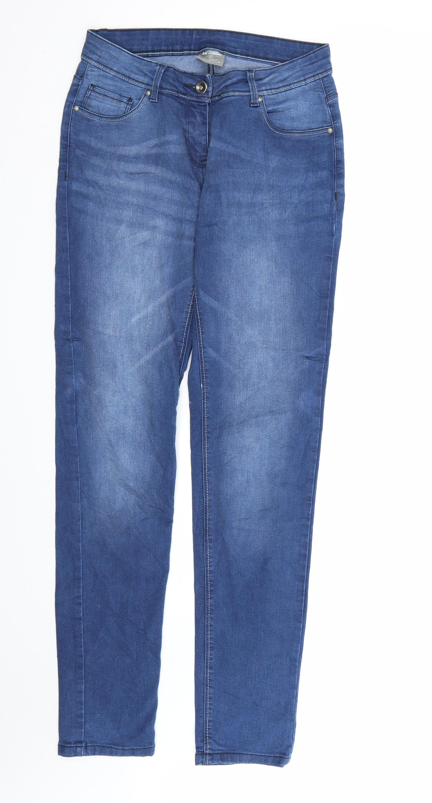 Womens UK Size 8 Up Fashion Regular Fit Straight Blue Jeans