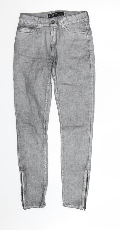 Zara Basic Womens Silver  Denim Skinny Jeans Size 6 L29 in