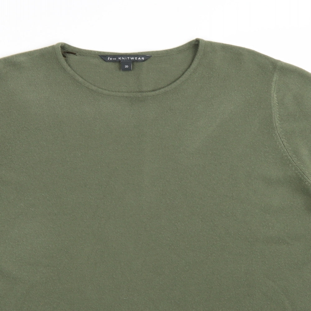 Bonmarché Womens Green Knit Pullover Jumper Size 20