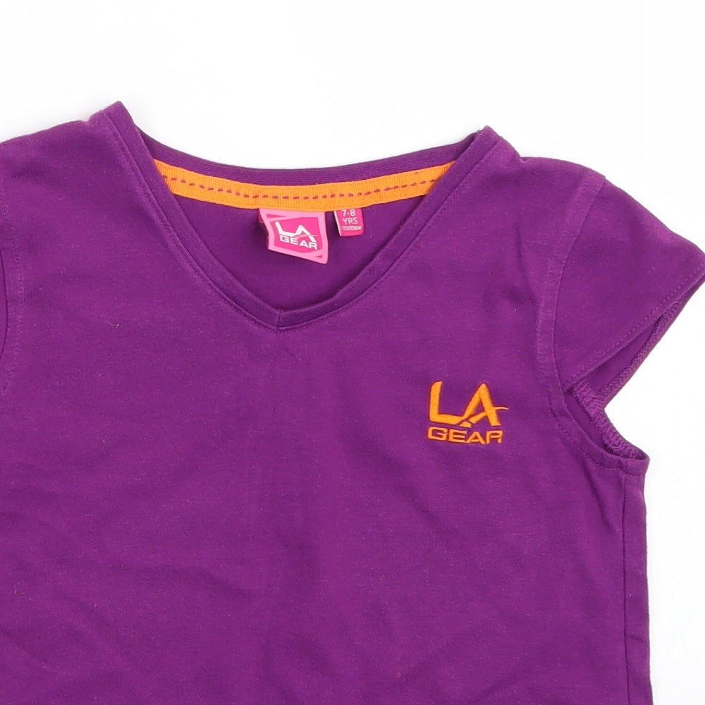 LA Gear Girls Purple   Basic T-Shirt Size 7-8 Years