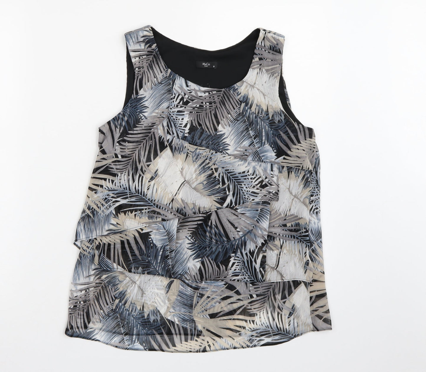 Womens UK Size 8 M&Co Blue Basic Tank