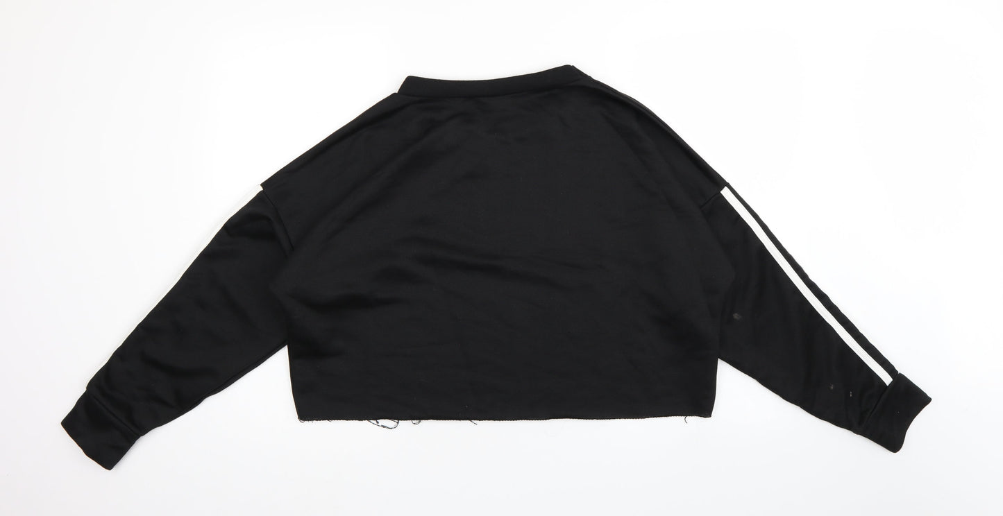 Boohoo Womens Black  Jersey Pullover Sweatshirt Size 16