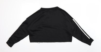 Boohoo Womens Black  Jersey Pullover Sweatshirt Size 16