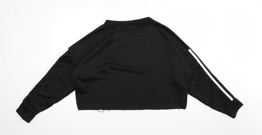 Boohoo Womens Black  Jersey Pullover Sweatshirt Size 16