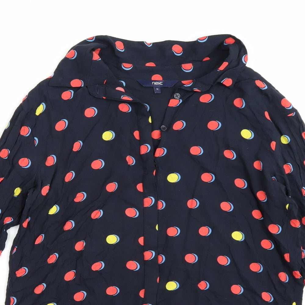 Womens UK Size 12 NEXT Blue Basic Blouse
