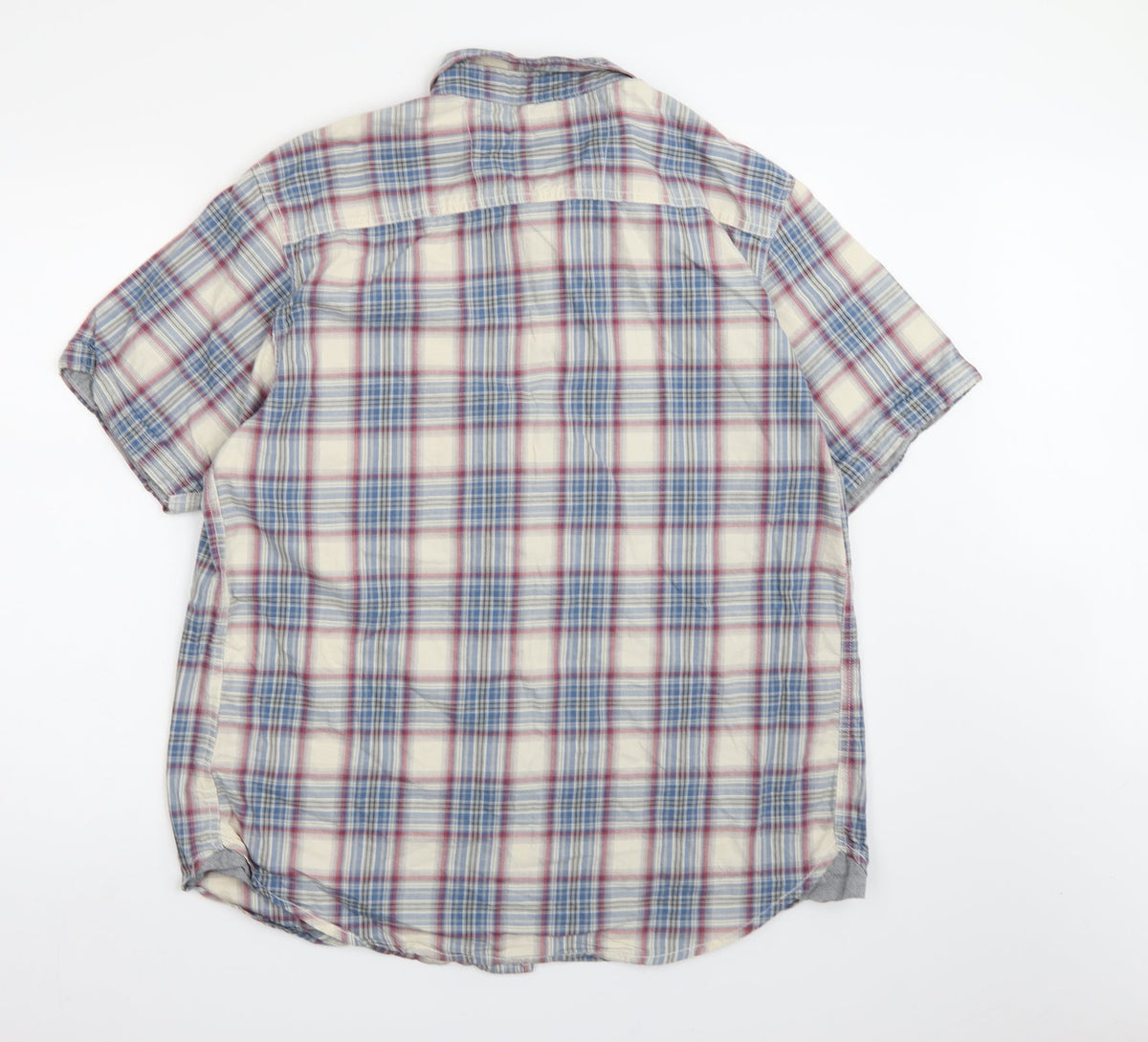 Boston crew Womens Blue Check  Basic Button-Up Size XL