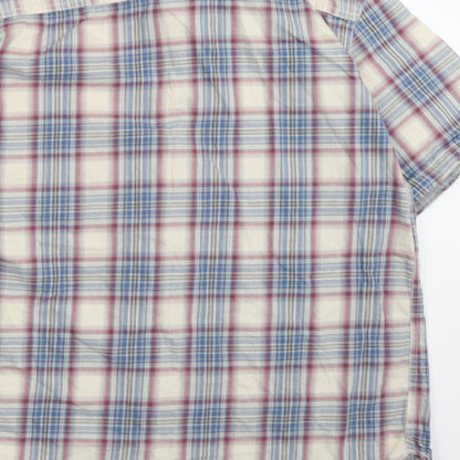 Boston crew Womens Blue Check  Basic Button-Up Size XL