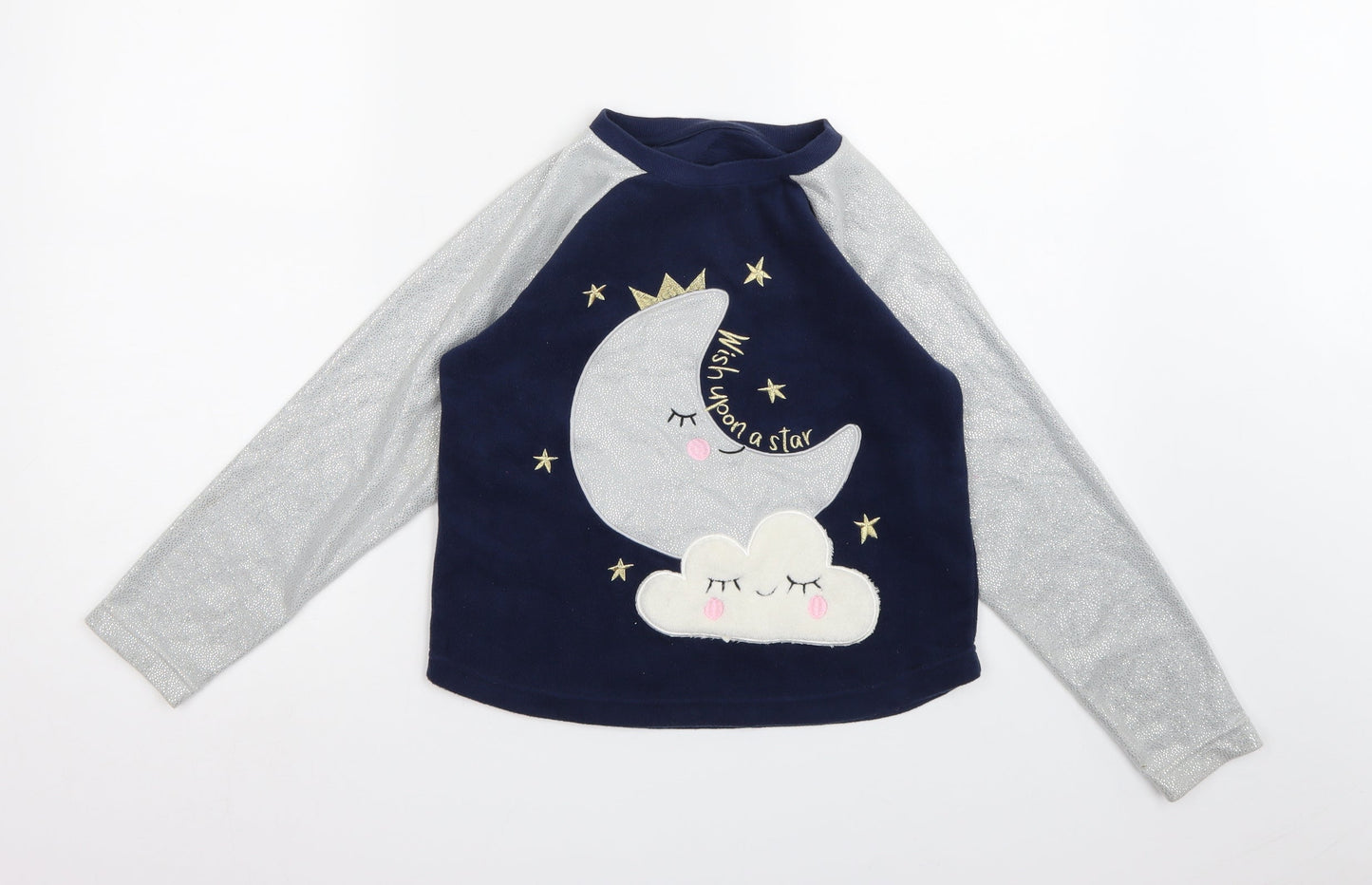 Matalan Girls Blue  Fleece Top Pyjama Top Size 10 Years