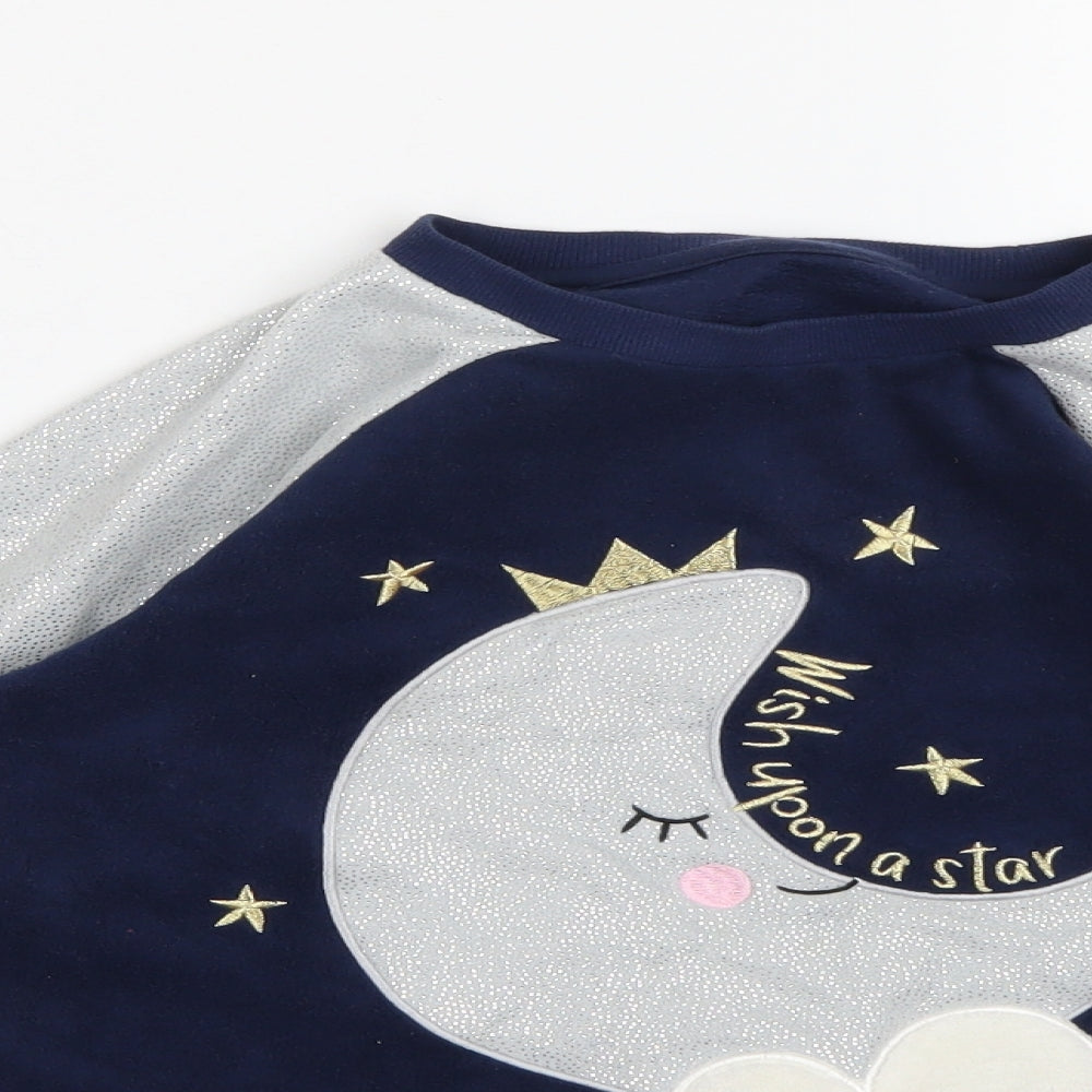 Matalan Girls Blue  Fleece Top Pyjama Top Size 10 Years