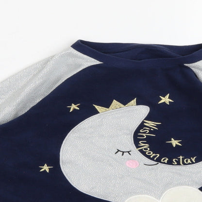 Matalan Girls Blue  Fleece Top Pyjama Top Size 10 Years