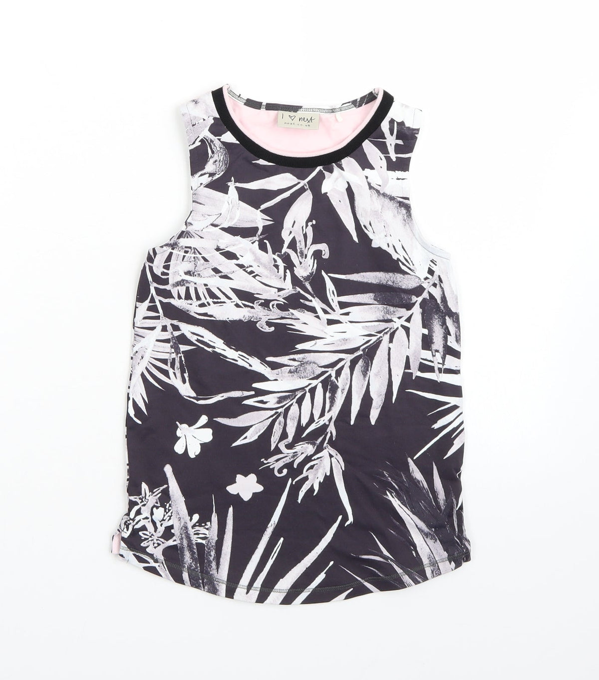 Next Girls Grey Floral  Basic Tank Size 7 Years