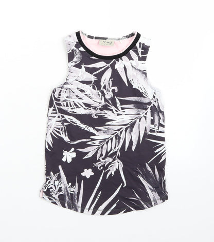 Next Girls Grey Floral  Basic Tank Size 7 Years