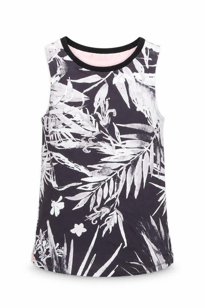 Next Girls Grey Floral  Basic Tank Size 7 Years