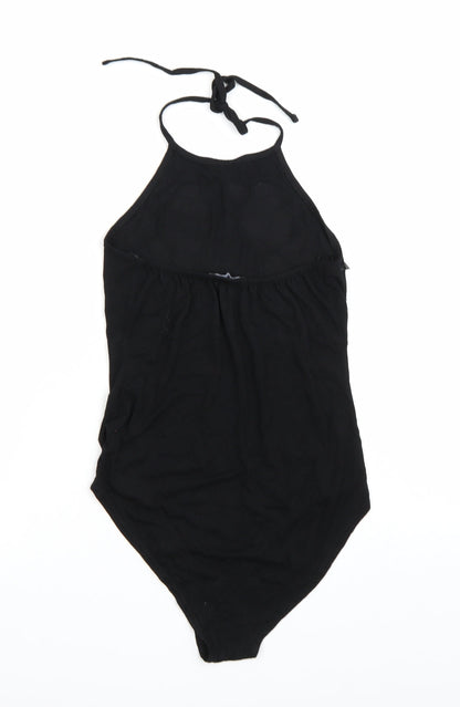 Select Womens Black Floral  Bodysuit One-Piece Size 12