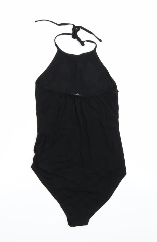 Select Womens Black Floral  Bodysuit One-Piece Size 12