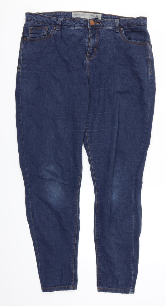 Denim Co Womens Blue  Denim Straight Jeans Size 14 L28 in