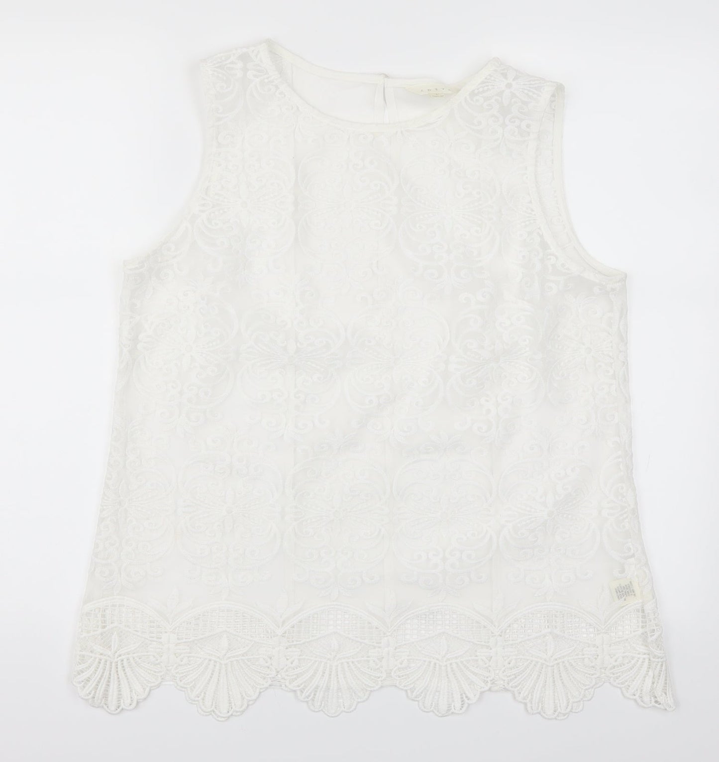 Womens UK Size L Adiva White Basic Tank