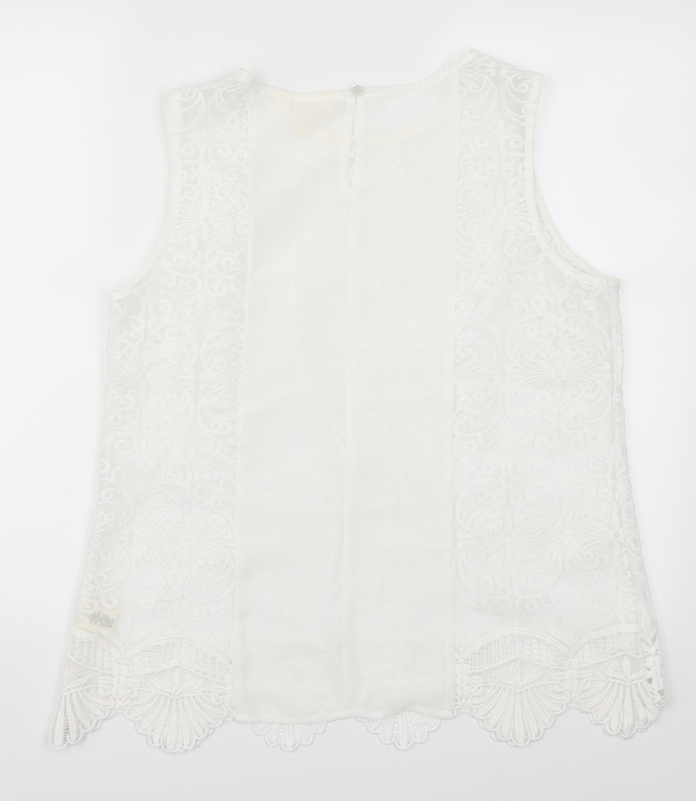 Womens UK Size L Adiva White Basic Tank