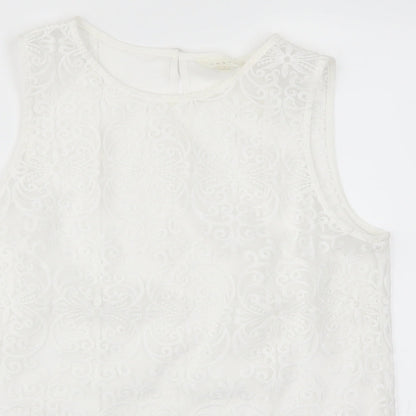 Womens UK Size L Adiva White Basic Tank