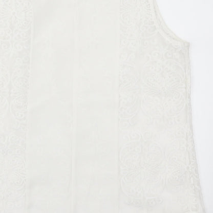 Womens UK Size L Adiva White Basic Tank
