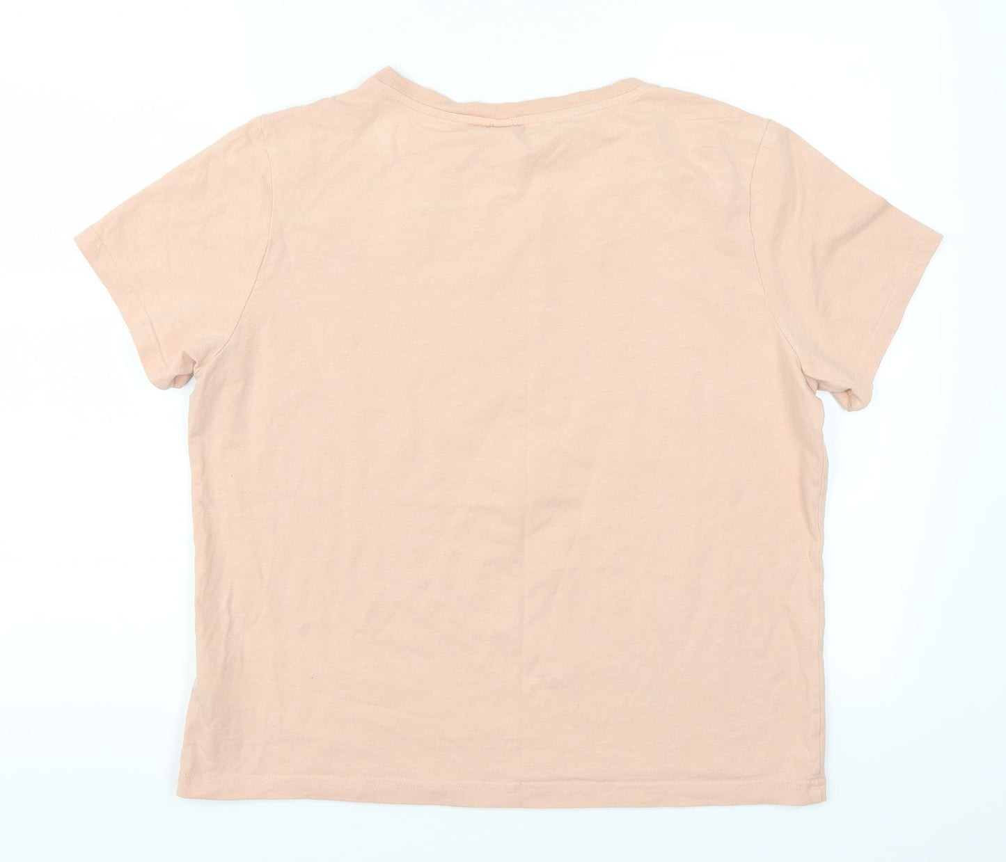 Womens UK Size L H&M Pink Basic T-Shirt