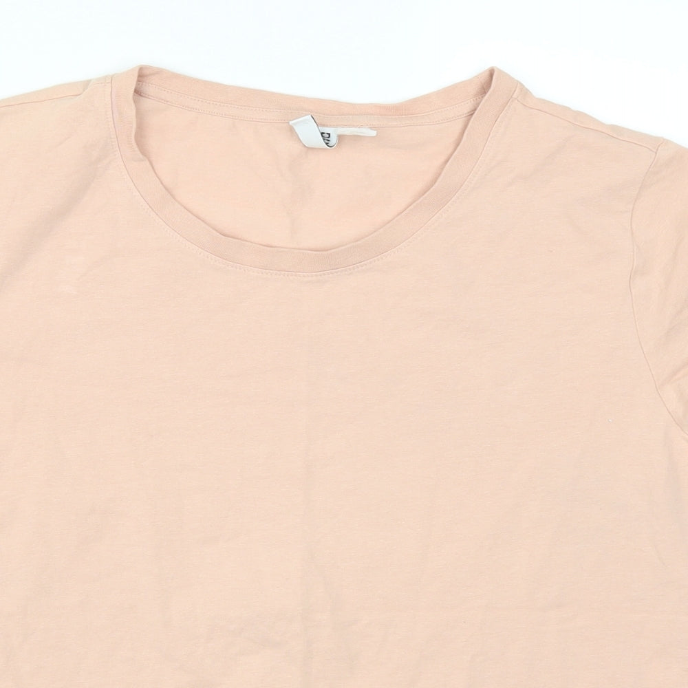 Womens UK Size L H&M Pink Basic T-Shirt