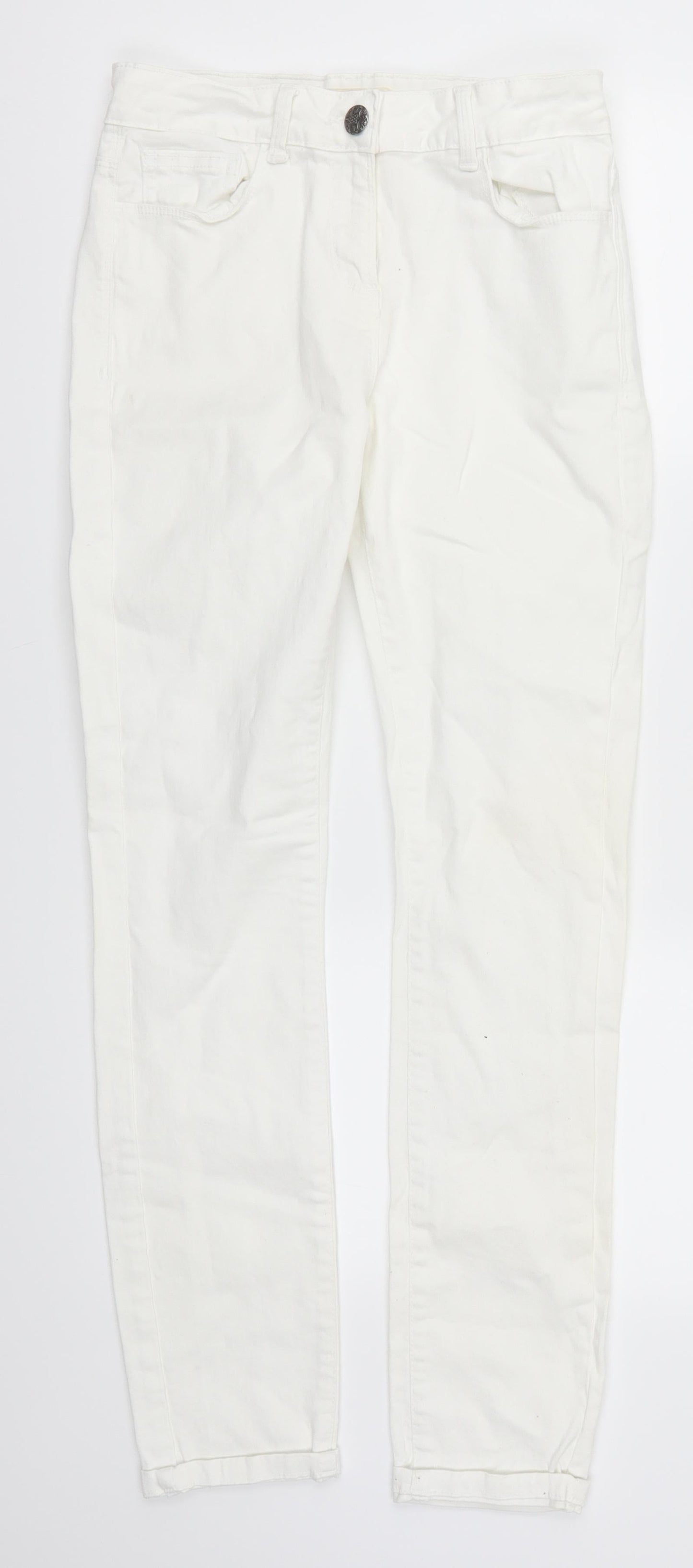 Womens UK Size 10 Papaya Regular Fit Skinny White Jeans