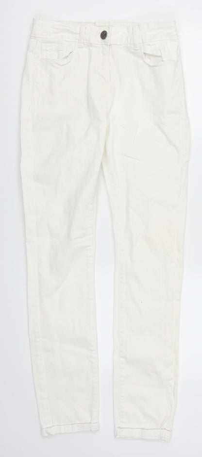 Womens UK Size 10 Papaya Regular Fit Skinny White Jeans