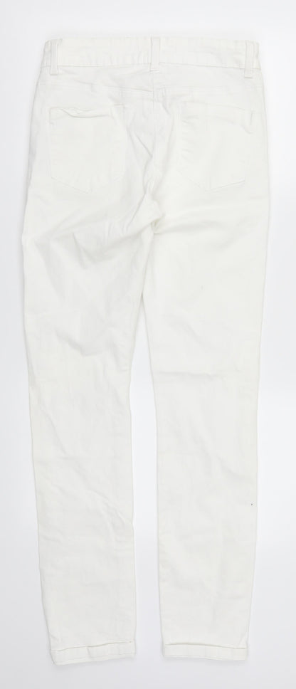 Womens UK Size 10 Papaya Regular Fit Skinny White Jeans