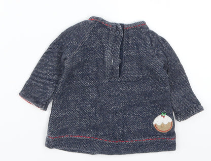 NEXT Baby Blue   Pullover Jumper Size 0-3 Months  - Christmas Prints