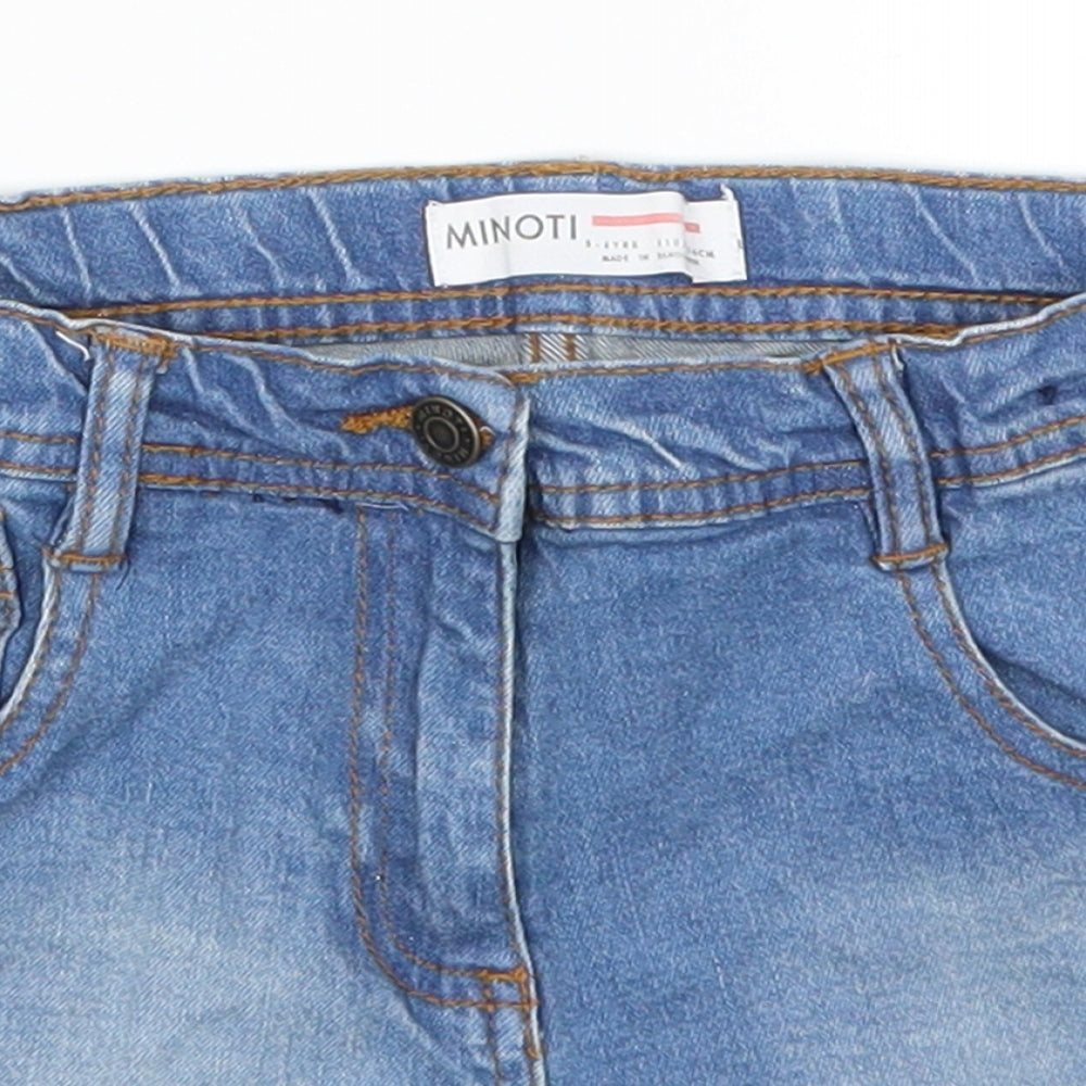 Minoti Girls Blue  Denim Mom Shorts Size 5-6 Years