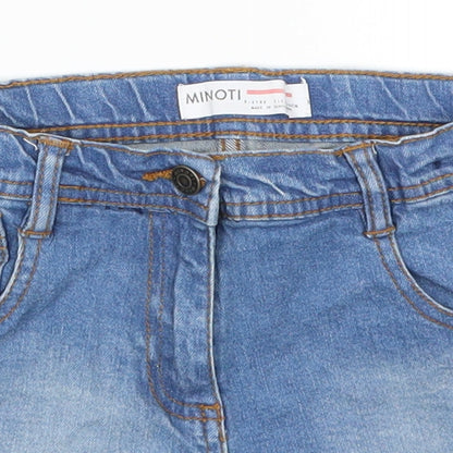 Minoti Girls Blue  Denim Mom Shorts Size 5-6 Years