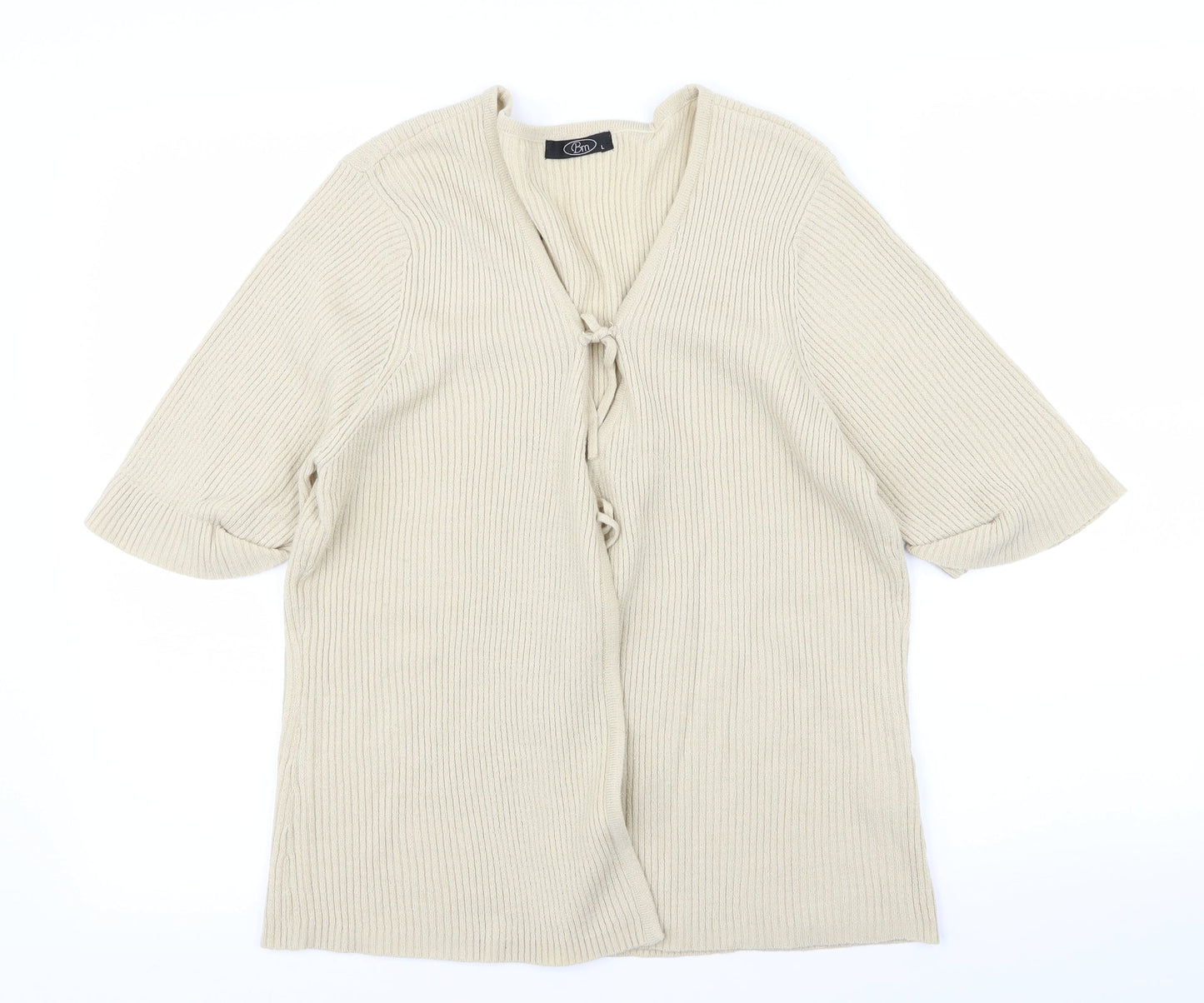 BM Womens Beige   Cardigan Jumper Size L