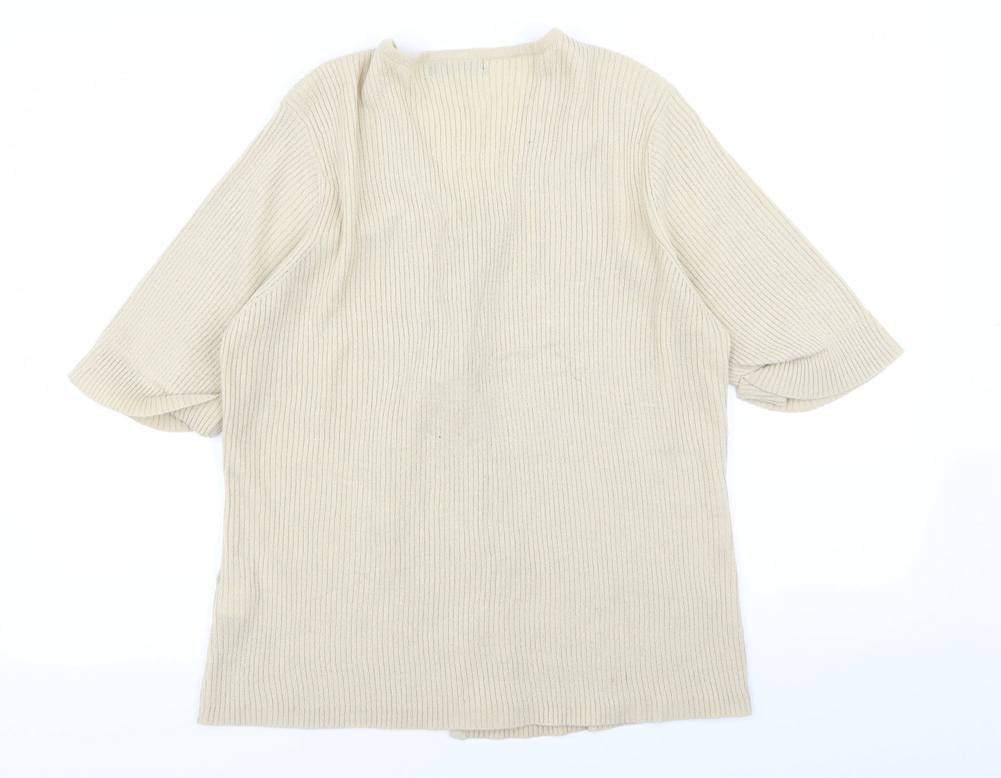 BM Womens Beige   Cardigan Jumper Size L